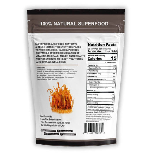 Lone Star Botanicals Organic Cordyceps Mushroom Powder 3.5oz