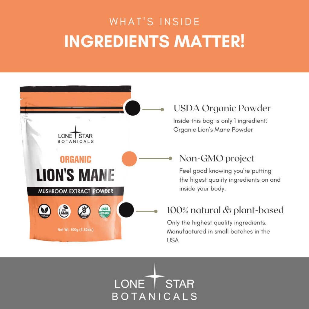 Lone Star Botanicals Lion's Mane Mushroom Powder 3.5oz