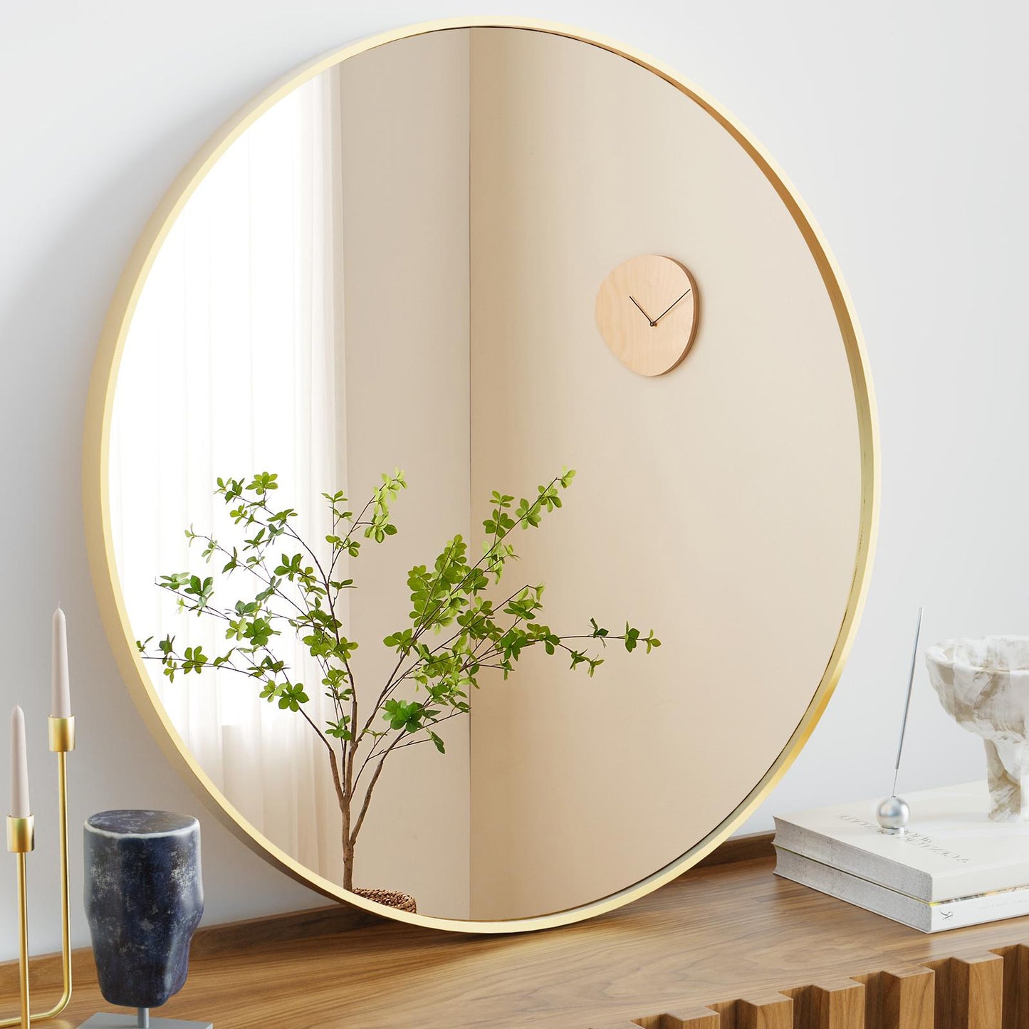 Black Round Wall Mirror 20 Inch, Bathroom Mirrors for Over Sink, Circle Mirror for Bathroom, Entryway, Bedroom, Vanity