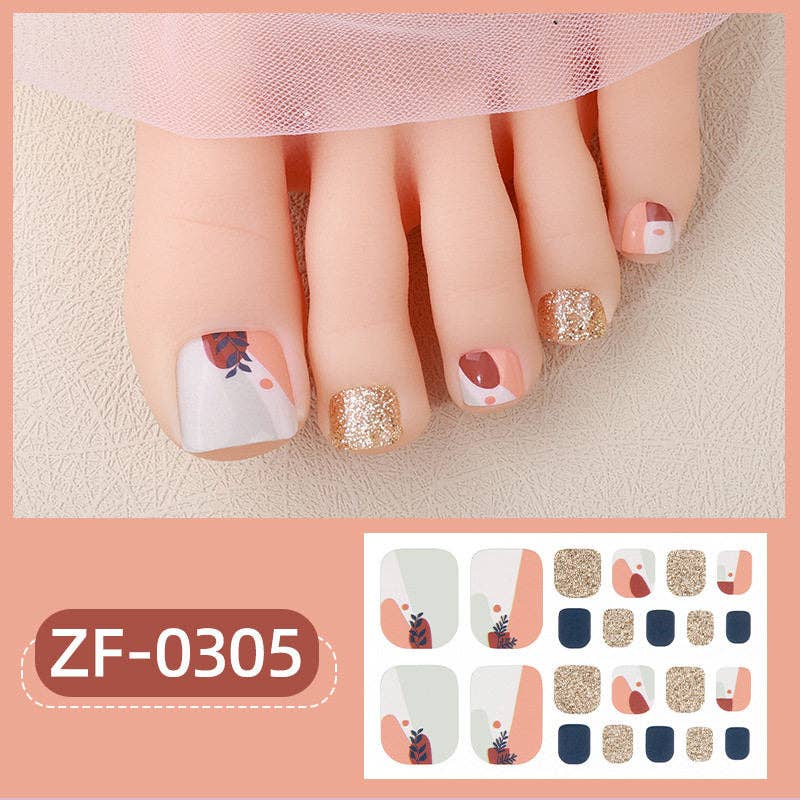 Nail Stickers With Pearl Glitter For Toes