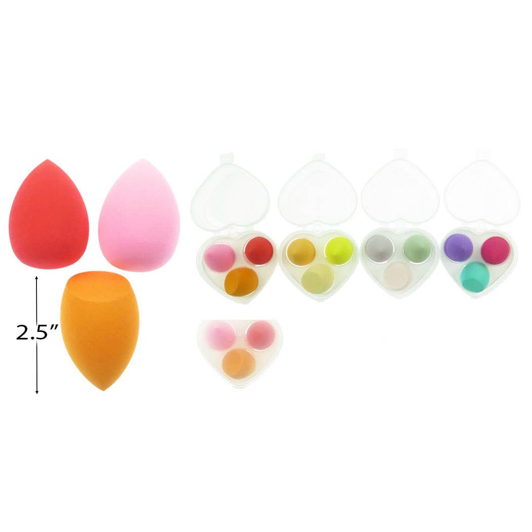 3 pcs Blending Sponge Set In a Heart Case