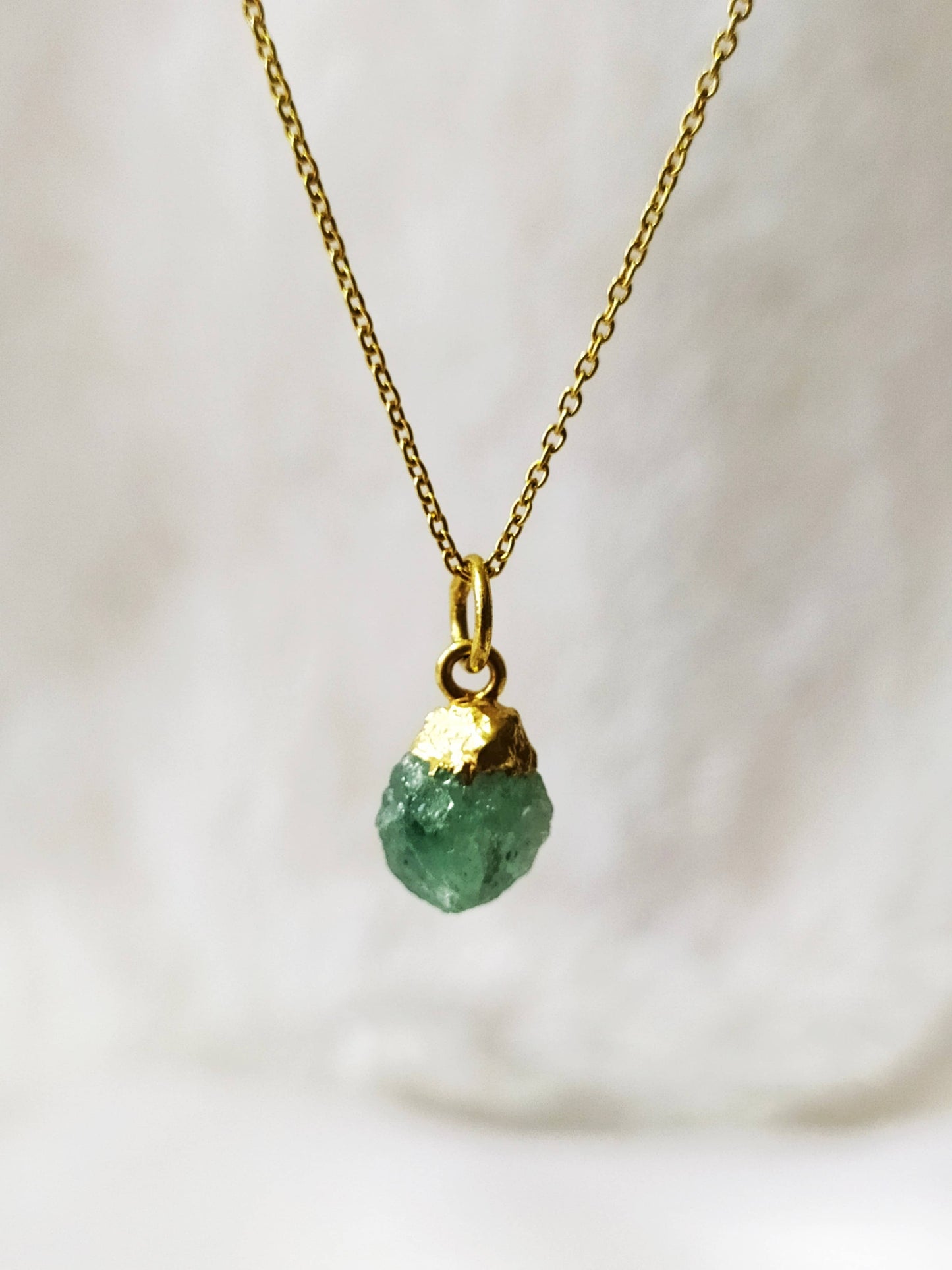 Raw Crystal Necklace|Green Aventurine| Raw Gemstone Necklace