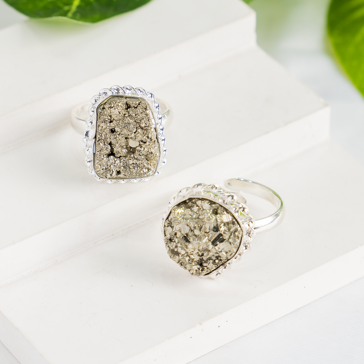 Combo Set| Raw Pyrite Ring & Pendant | Gemstone Jewelry