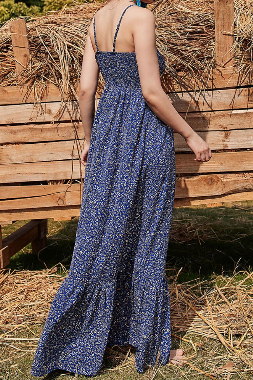 Ditsy Floral Spaghetti Strap Maxi Dress - GlamZation