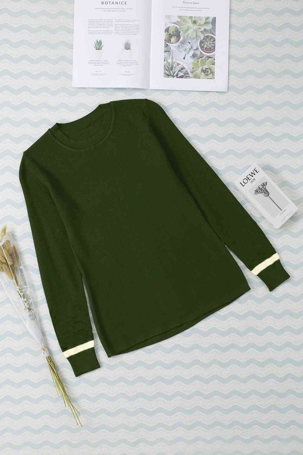 Round Neck Long Sleeve Knit Top