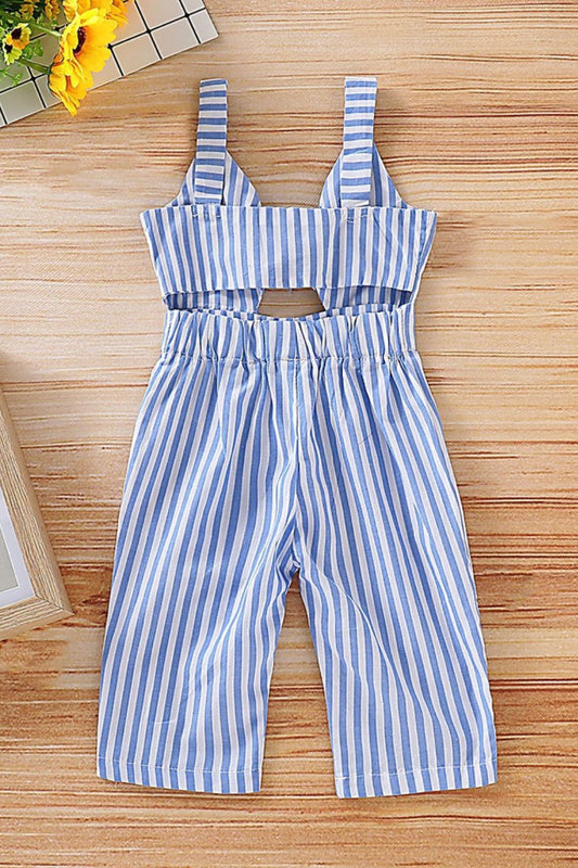 Kids Striped Cutout Sleeveless Jumpsuit