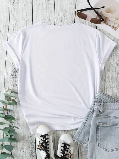 Graphic Round Neck Short Sleeve T-Shirt