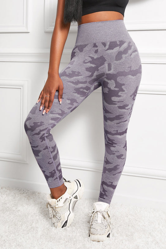 Camo Print Seamless High Waist Yoga Leggings - GlamZation