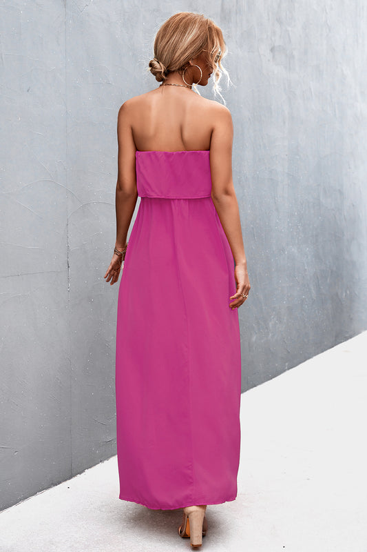 Strapless Split Maxi Dress