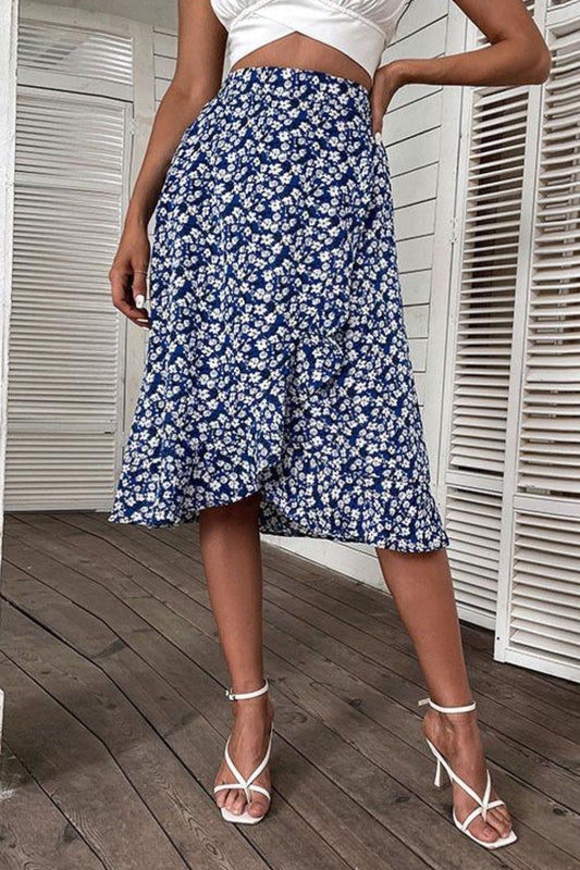 Ditsy Floral Ruffled Skirt - GlamZation