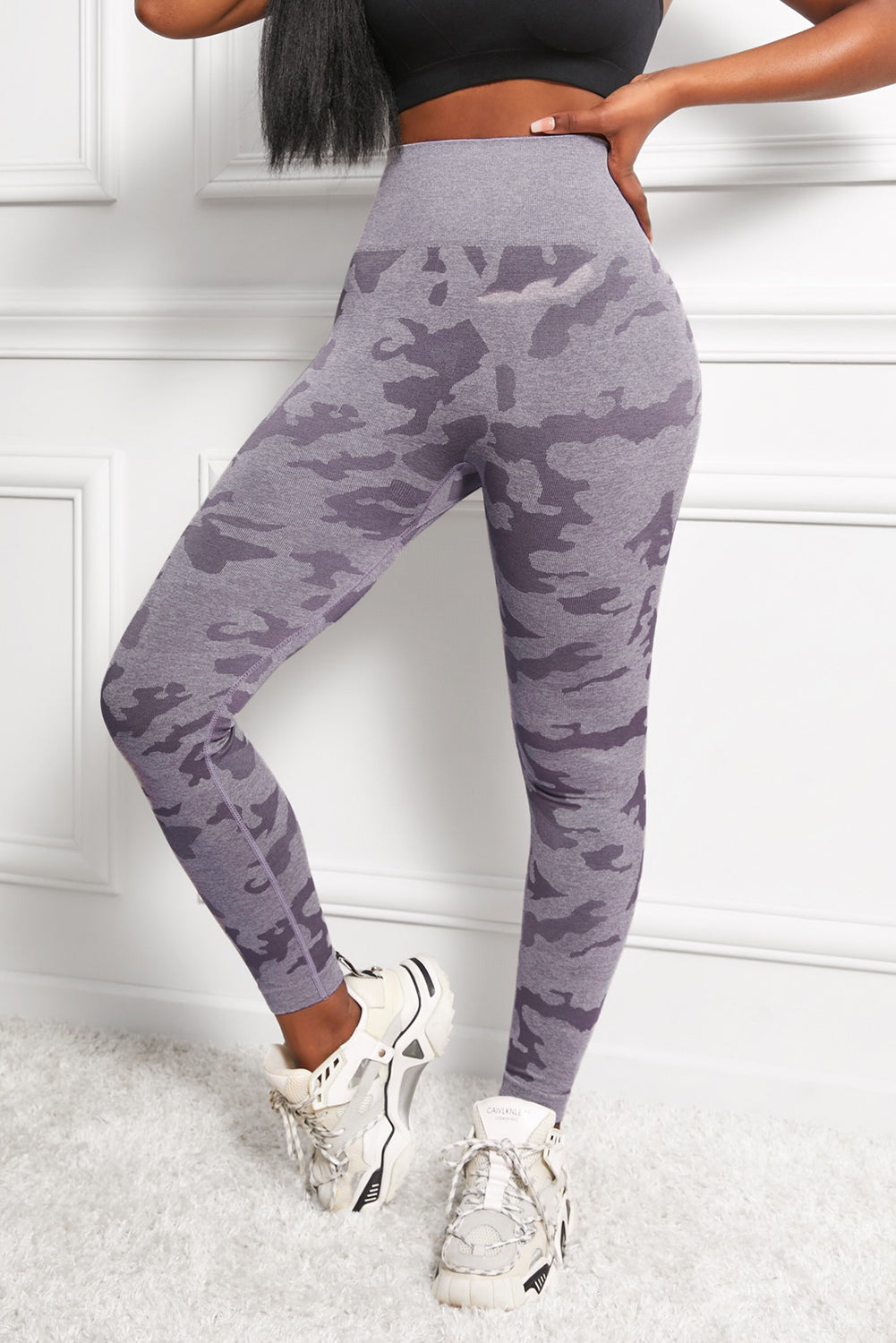 Camo Print Seamless High Waist Yoga Leggings - GlamZation