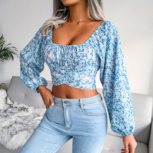 Ditsy Floral Crisscross Cropped Top - GlamZation