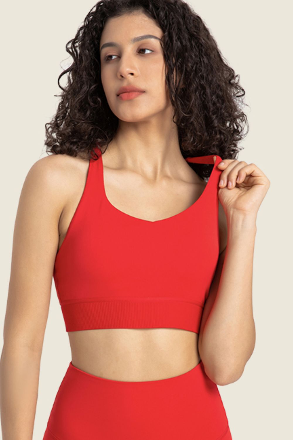 Feel Like Skin Racerback Halter Neck Sports Bra - GlamZation