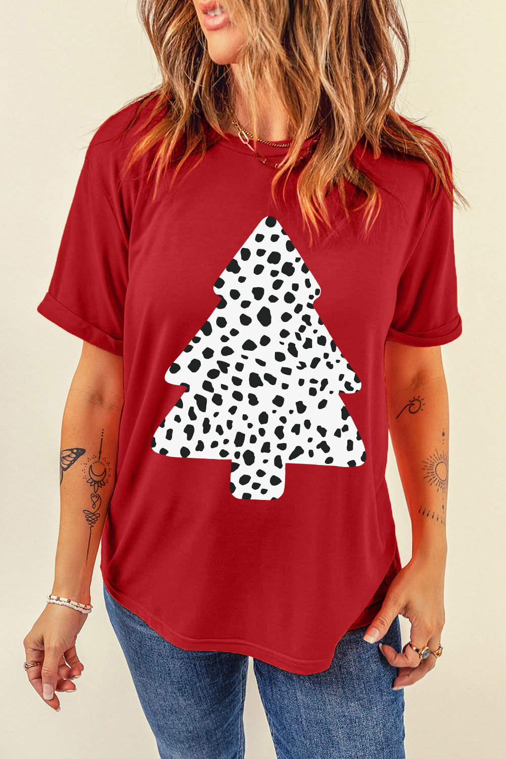 Christmas Tree Graphic Short Sleeve T-Shirt