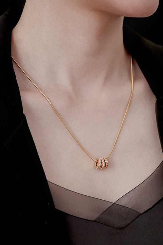 Inlaid Cubic Zirconia Single Pendant