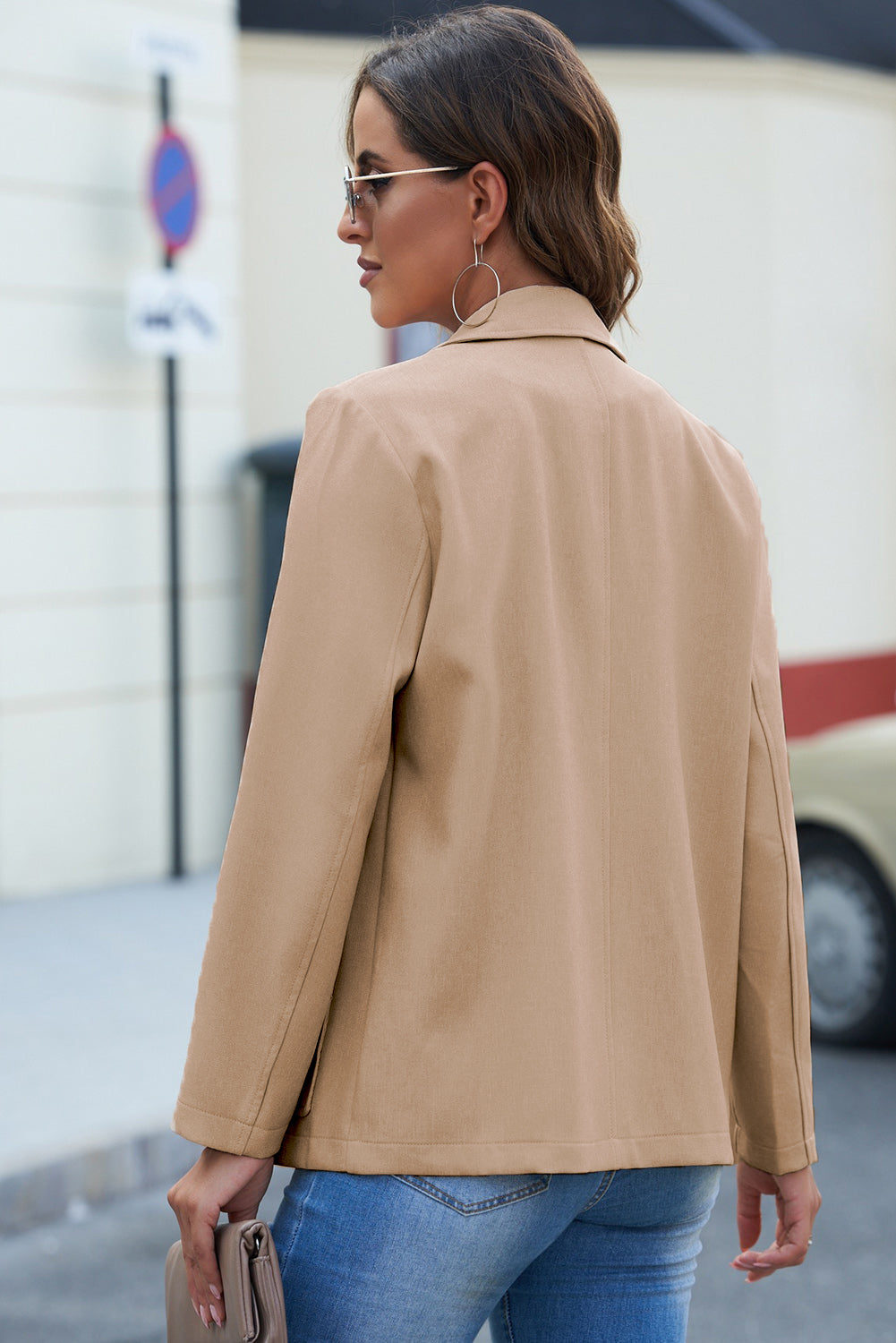 Double-Breasted Blazer with Pockets - GlamZation