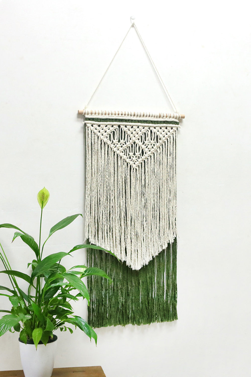 Contrast Fringe Handmade Macrame Wall Hanging - GlamZation