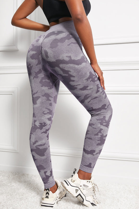 Camo Print Seamless High Waist Yoga Leggings - GlamZation