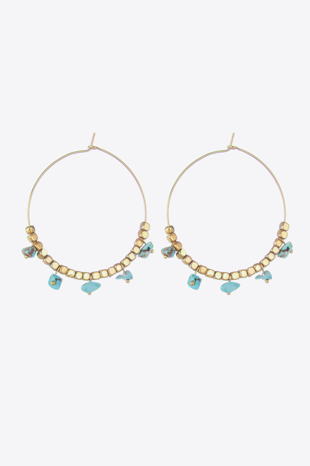 Turquoise Stainless Steel Hoop Earrings