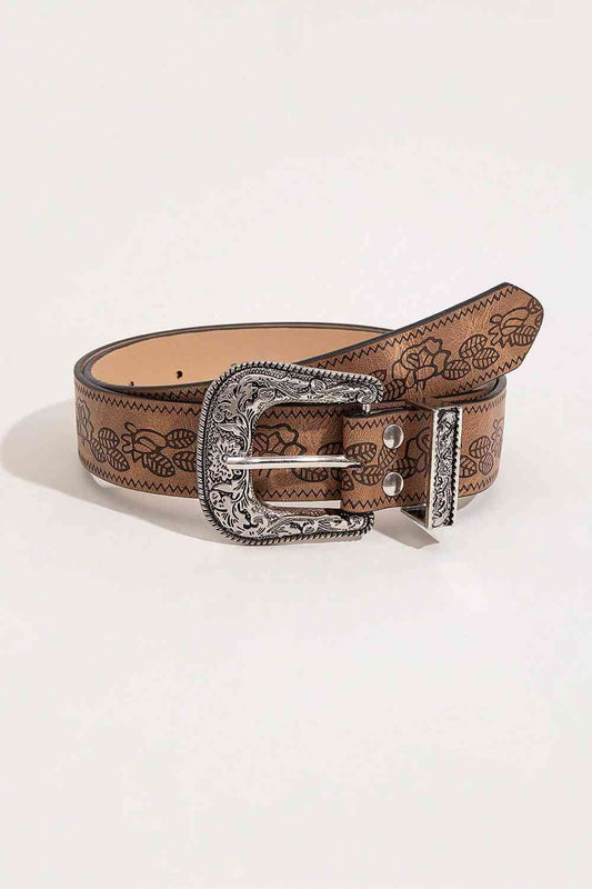 Floral PU Leather Belt