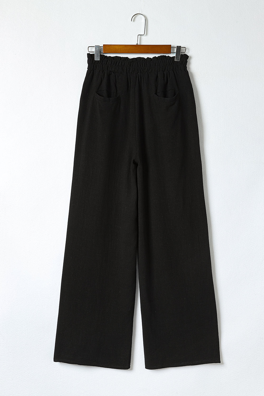 Elastic Waist Straight Leg Pants with Pockets