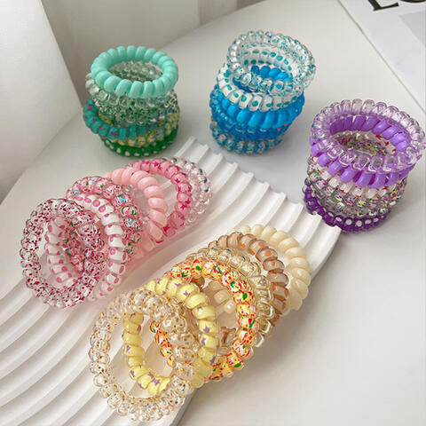 6-Piece Resin Telephone Line Hair Ropes