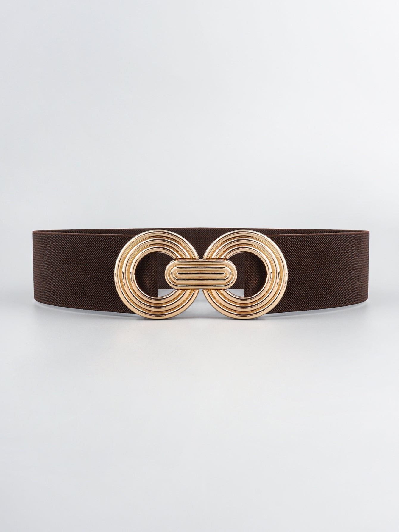 Geometric Buckle Elastic Wide Belt