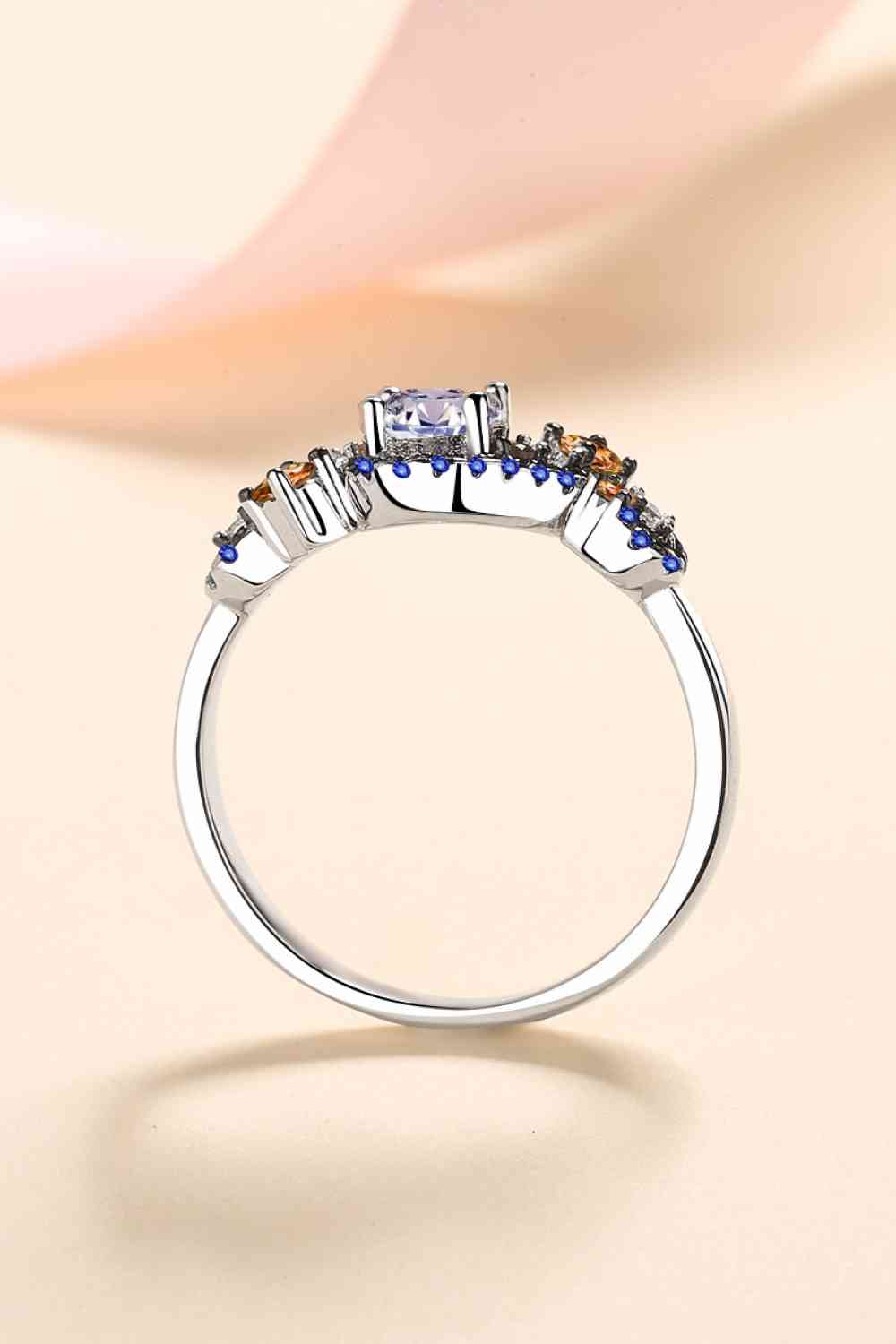 Moissanite Contrast 925 Sterling Silver Ring ni