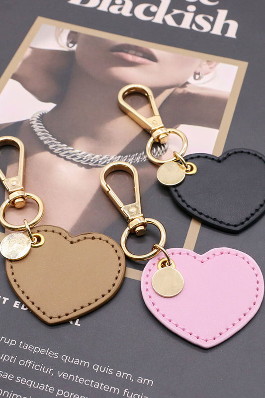 Assorted 4-Pack Heart Shape PU Leather Keychain - GlamZation
