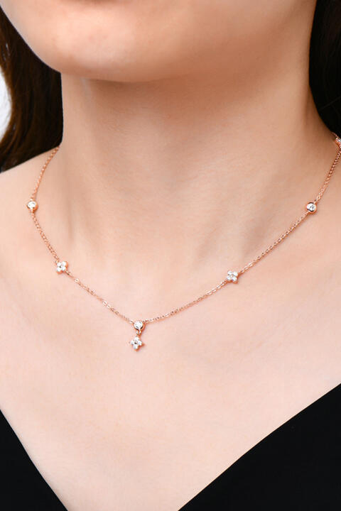 Moissanite 925 Sterling Silver Necklace mi