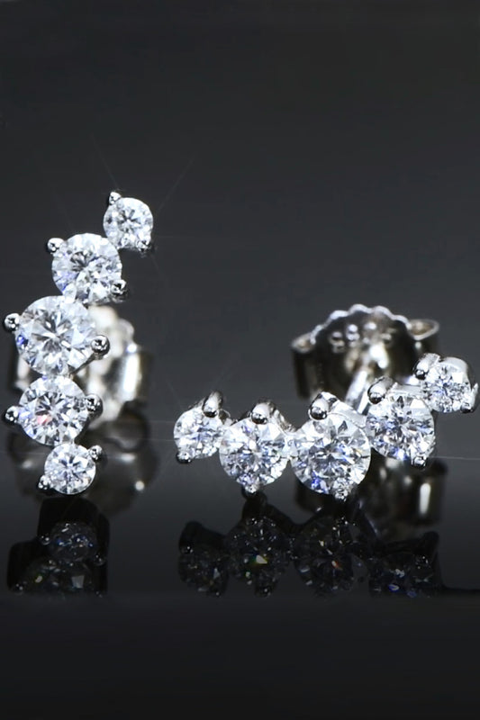 All You Need Moissanite Platinum-Plated Earrings - GlamZation