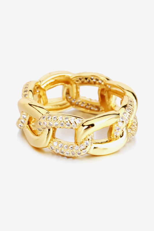 18K Gold-Plated Rhinestone Ring - GlamZation