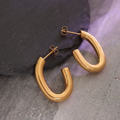 Titanium Steel Gold-Plated Earrings