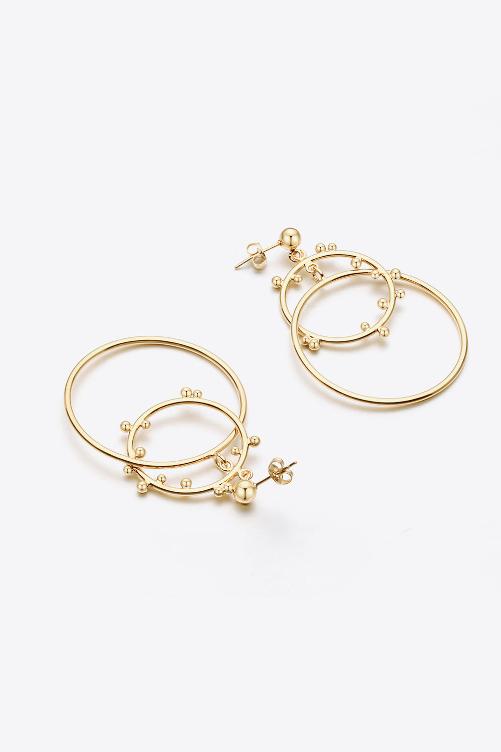 18K Gold-Plated Double Hoop Drop Earrings - GlamZation