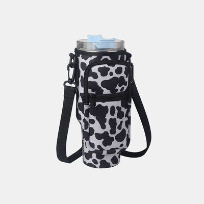 Insulated Tumbler Cup Sleeve With Adjustable Shoulder Strap