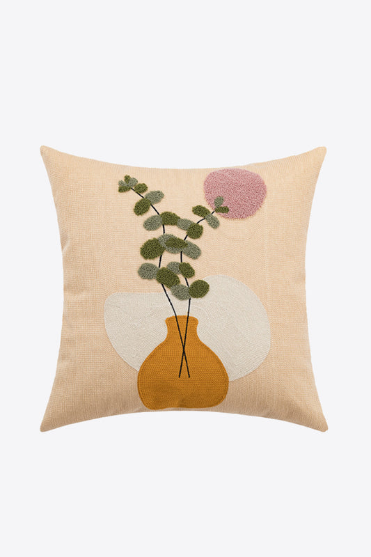 Embroidered Square Decorative Throw Pillow Case - GlamZation