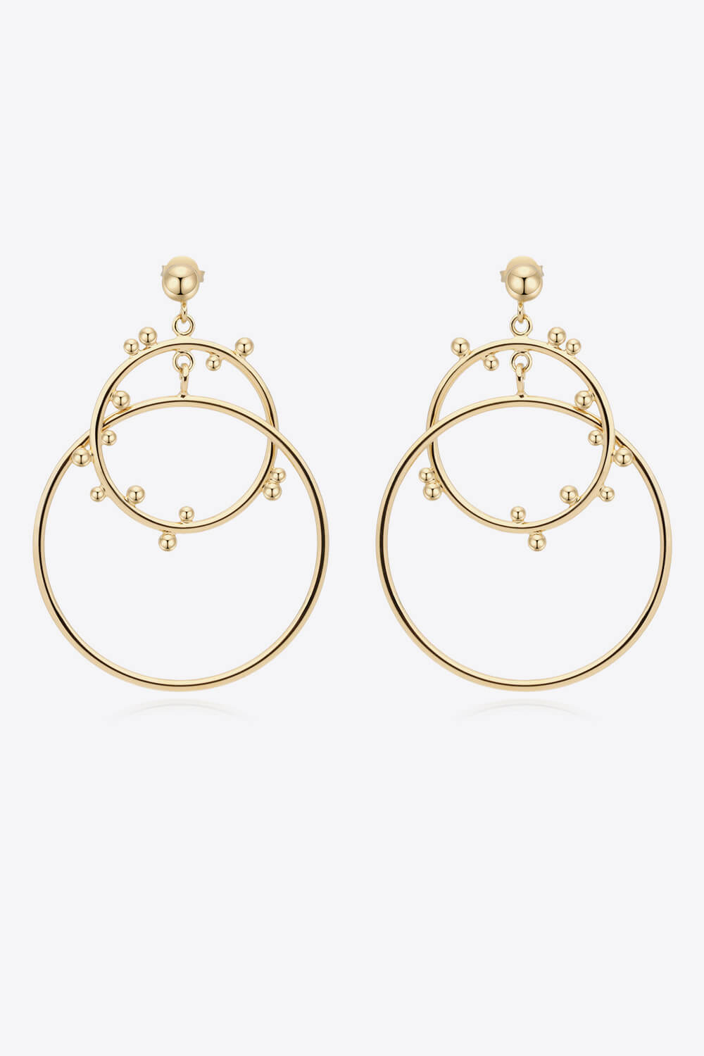 18K Gold-Plated Double Hoop Drop Earrings - GlamZation