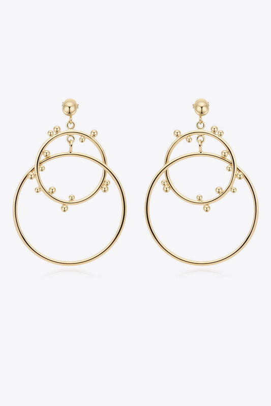 18K Gold-Plated Double Hoop Drop Earrings - GlamZation