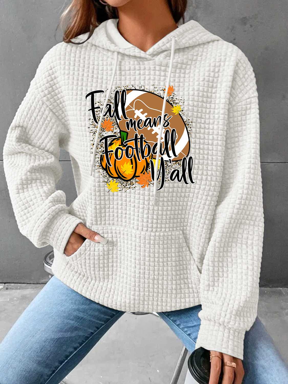 FALL MEANS FOOTBALL Y'ALL Graphic Hoodie