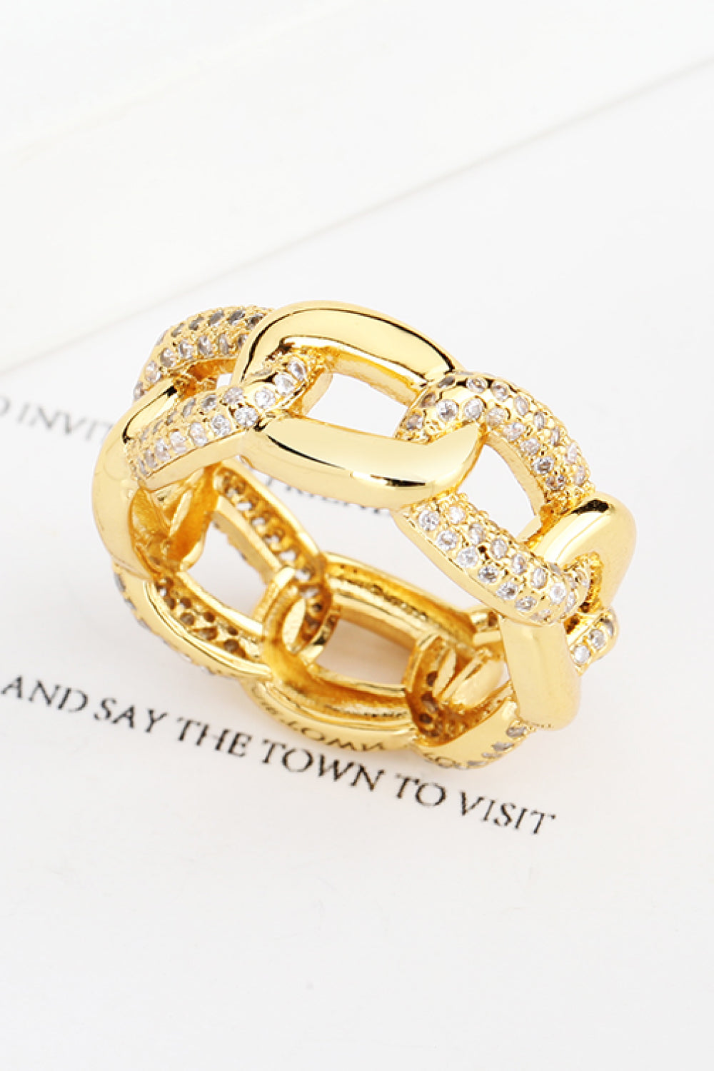 18K Gold-Plated Rhinestone Ring - GlamZation