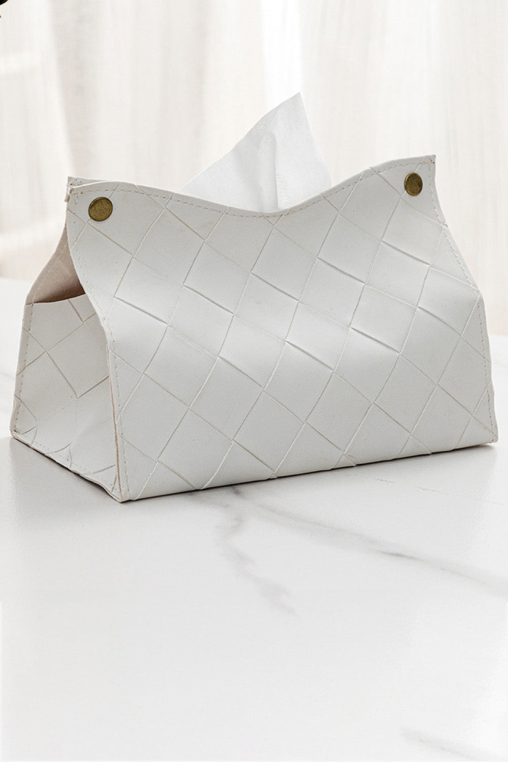 2-Pack Woven PU Tissue Box Covers - GlamZation