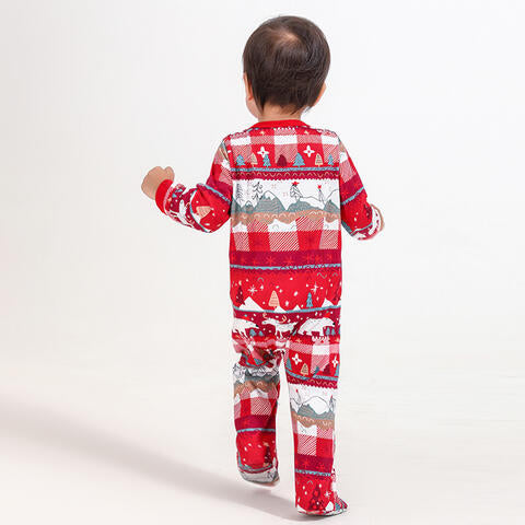 Baby Printed Round Neck Jumpsuit