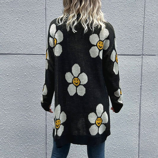 Floral Button Down Longline Cardigan - GlamZation