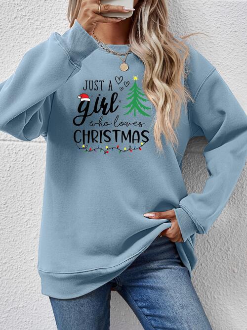 Letter Graphic Round Neck Sweatshirt