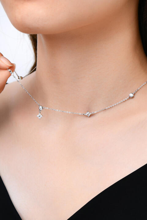 Moissanite 925 Sterling Silver Necklace mi