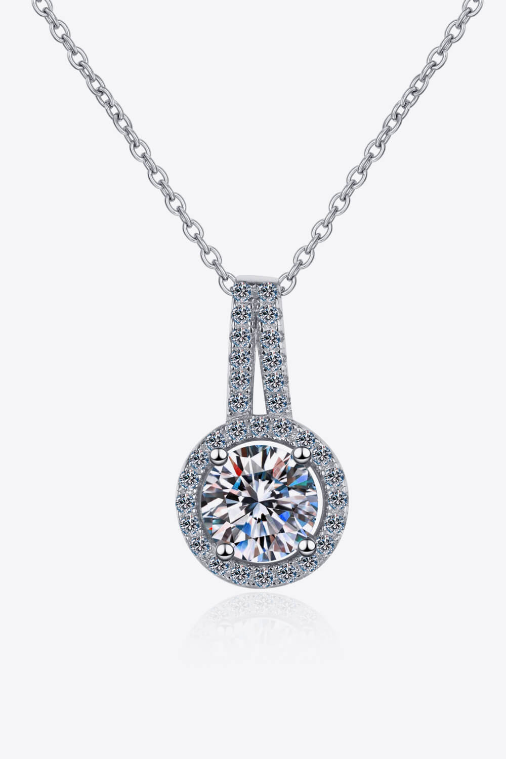 Build You Up Moissanite Round Pendant Chain Necklace - GlamZation