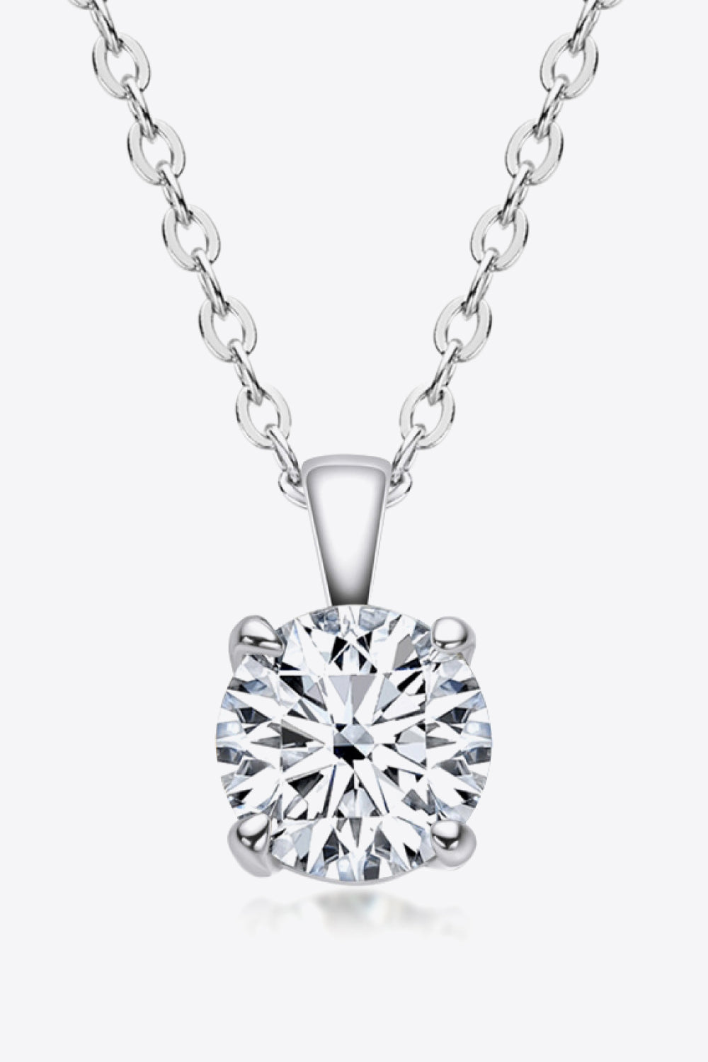 925 Sterling Silver 1 Carat Moissanite Chain-Link Necklace - GlamZation