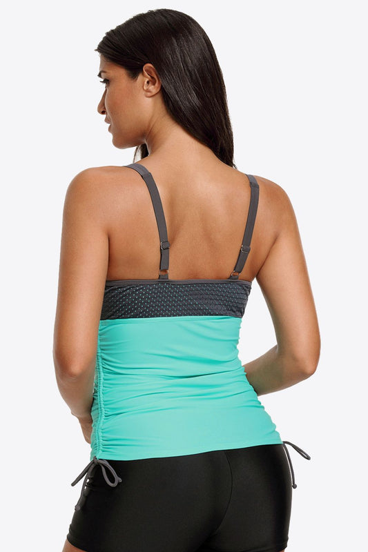 Contrast Sweetheart Neck Swim Cami - GlamZation