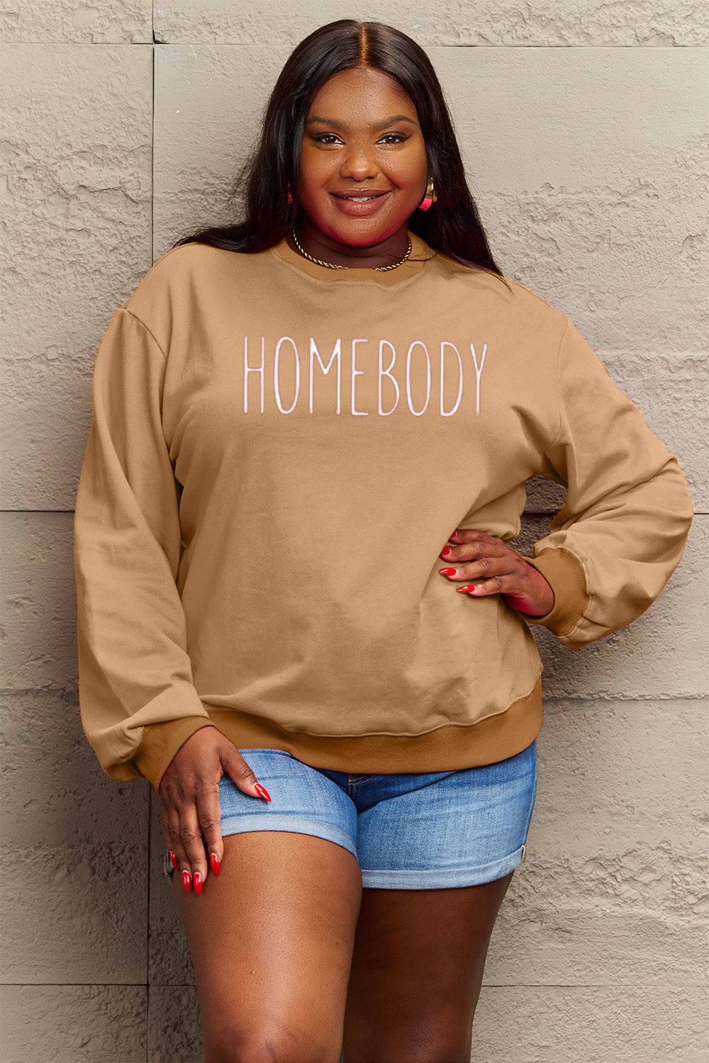 Simply Love Full Size HOMEBODY Graphic Sweatshirt